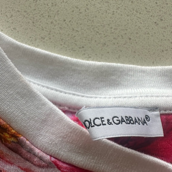 Dolce & Gabbana Red and White Boxy Tee - Picture 6 of 8